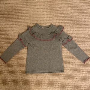J.Crew ruffle sweater, size 6-7